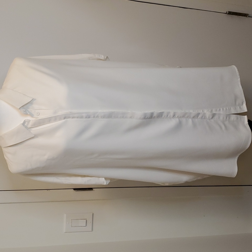 White shirrt dress